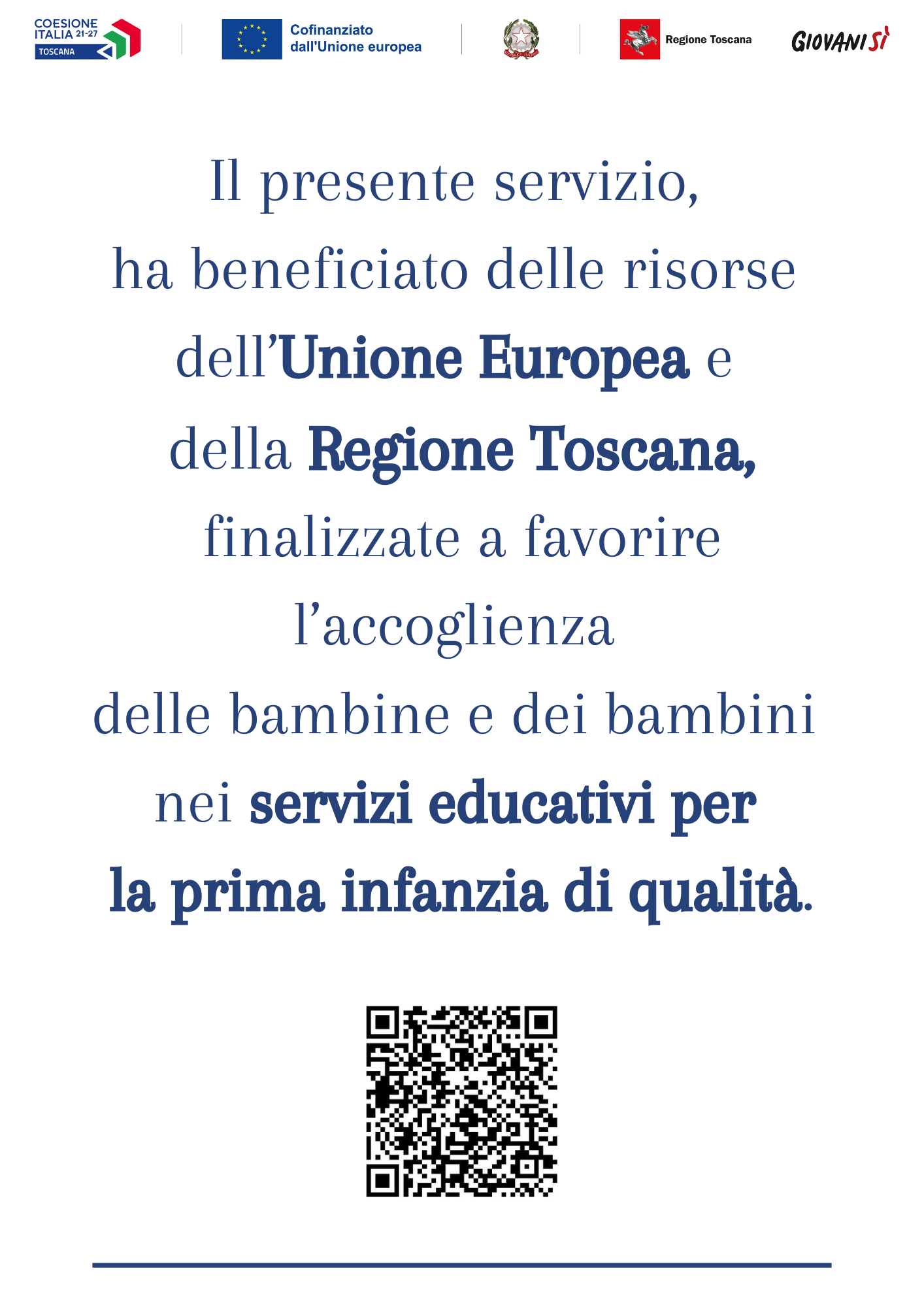 Avviso regionale finalizzato a favorire la partecipazione dei bambini e delle bambine ai servizi educativi per la prima infanzia (3 – 36 mesi) di qualità, per l’anno educativo 2024/2025