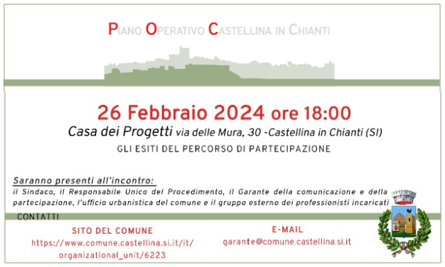 Piano Operativo  del Comune di Castellina in Chianti: Incontri con la popolazione